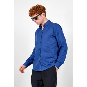 Indigo Erkek Kolay Ütülenebilir Standart Fit Normal Kesim Oxford Gömlek