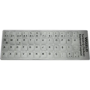Türkçe Q Klavye Etiketi Laptop Pc Sticker - Gri