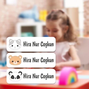 Kişiye Özel Okul Etiket Seti - 180 Adet - Kokusuz Ekolojik Mürekkep Pvc Etiket Sticker
