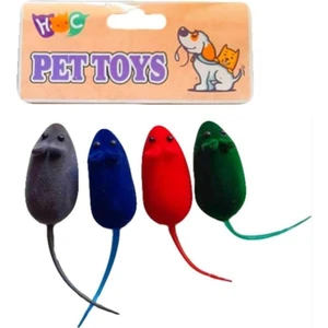 Cnc Pet Pet Toys Öten Fare Kedi Oyuncak 4'lü Çok Renkli