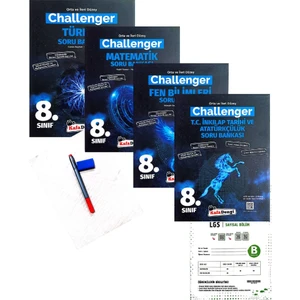 Kafa Dengi Yayınları 8.Sınıf Challenger 4'lü Soru Bankası 2024 - Muba Yayınları LGS Deneme +Faber Kalem+Silgi