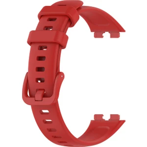Huawei Band 8 Kordon Mat Klasik Silikon Ayarlanabilir Krd 11 Kırmızı