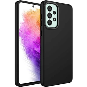 Heptek İletişim Samsung Galaxy A73 Kılıf Metal Çerçeveli Hassas Butonlu Renkli Içi Kadife Lansman Kapak (Luna)