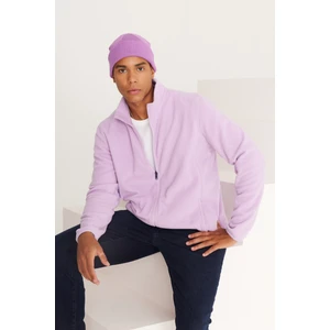 Altınyıldız Classics Erkek Lila Anti-pilling Tüylenme Yapmayan Standart Fit Dik Bato Yaka Sweatshirt Polar Ceket