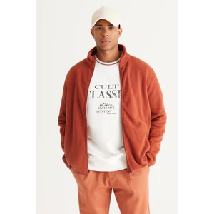 Altınyıldız Classics Erkek Açık Kahve Anti-pilling Tüylenme Yapmayan Standart Fit Dik Bato Yaka Sweatshirt Polar Ceket