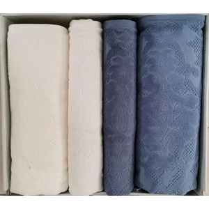 Curve Best Set (Hamam Takımı) Krem-Indigo