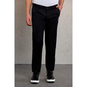Siyah D. Slim Fit Desenli Yandan Cep Kanvas Pantolon