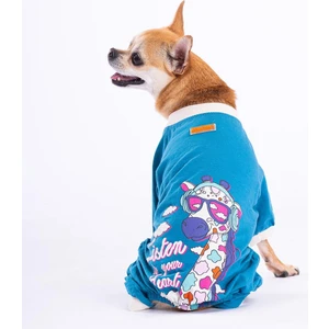 Cadet Blue Giraffe Küçük Irk Köpek Penye Tulum (2,5 Kg-11 kg Arasına Uygun)