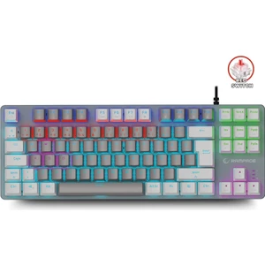 Snug K14 Gri/beyaz Red Switch Rainbow Aydınlatmalı 87 Tuşlu Tkl Mekanik Klavye Ultra Gaming Oyuncu Klavye