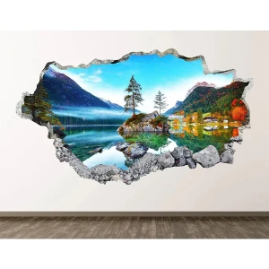 Kt Grup Muhteşem Dağ Manzarası Full Hd Baskı 3D Modern Duvar Sticker