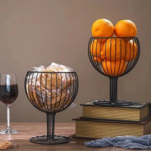 Boz Concept Home Metal Mutfak Meyve Sepeti Dekoratif Kadeh Görünümlü Tel