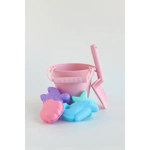 Ohyo Baby Silikon Banyo ve Plaj Kova Seti - Sağlıklı ve Doğal Çocuk Oyun Seti- Pembe