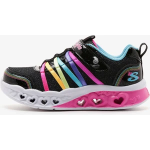 Flutter Heart Lights - Rainbo Büyük Kız Çocuk Siyah Işıklı Spor Ayakkabı 303252L Bkmt