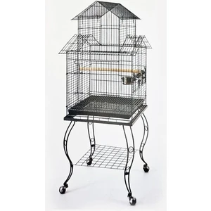 Qh Pet Cage Sehpalı Papağan Kafesi Siyah 51X51X139 cm