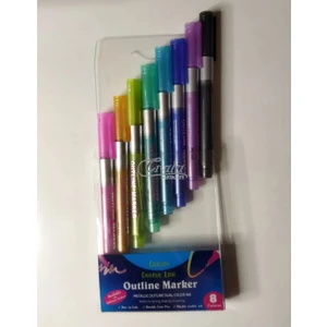 Outline Marker Metallic 8 Colores Kontürlü Metalik Kalem