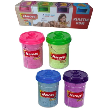 Heroes Kinetik Kum 4 Renk 800 gr 1 Paket Oyun Kumu 4 Lü Okul Fiyatı