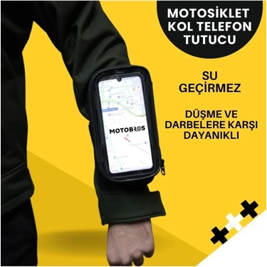 Zoli Motosiklet Kola Takılan Telefon Tutucu Kol Telefon Tutucu Su Geçirmez 6.7"