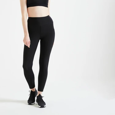 Decathlon Domyos Kadın - Siyah - Yüksek Belli Spor Taytı - Fitness