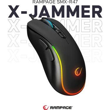 Rampage SMX-R47 X-Jammer USB Siyah Rgb Işıklı 7200 Dpi Gaming Oyuncu