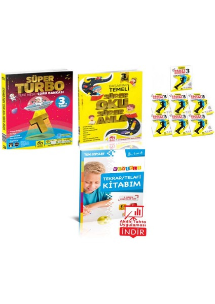 - 3. Sınıf Süper Turbo Soru Bankası-3. Sınıf Süper Oku Anla 3. Sınıfiçi Turbo Paket Deneme- 3. Sınıf Keyifli Tekrar / Telafi Kitabım