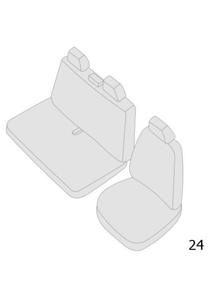 Uyumlu 2+1 Panelvan Koltuk Kılıfı - Siyah