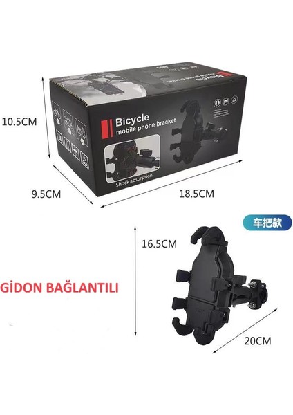 Gidon Bağlantılı Motosiklet Telefon Tutucu Profesyonel Titreşim Engelleyici
