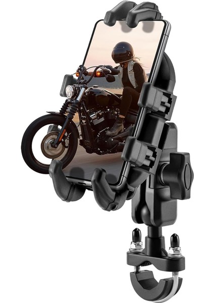 Gidon Bağlantılı Motosiklet Telefon Tutucu Profesyonel Titreşim Engelleyici fırsatları