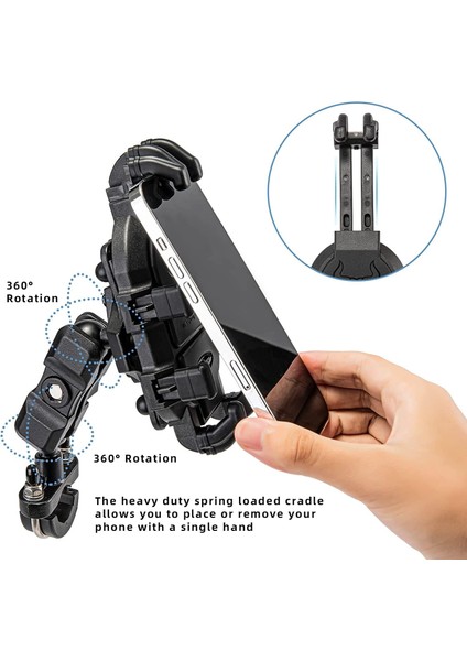 Gidon Bağlantılı Motosiklet Telefon Tutucu Profesyonel Titreşim Engelleyici indirimleri