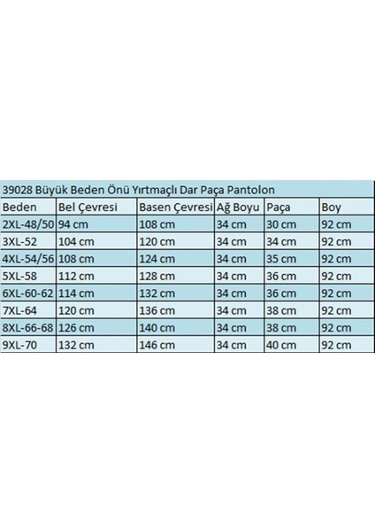 39028 Büyük Beden Önü Yırtmaçlı Dar Paça Pantolon - Vizon