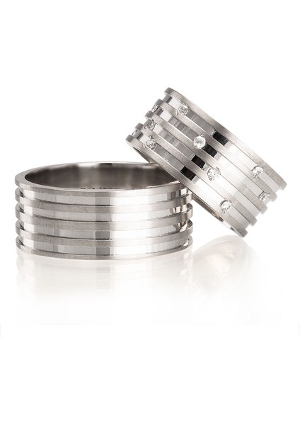 Hayal Gümüş Alyans Modeli Taşlı Bayan Alyans