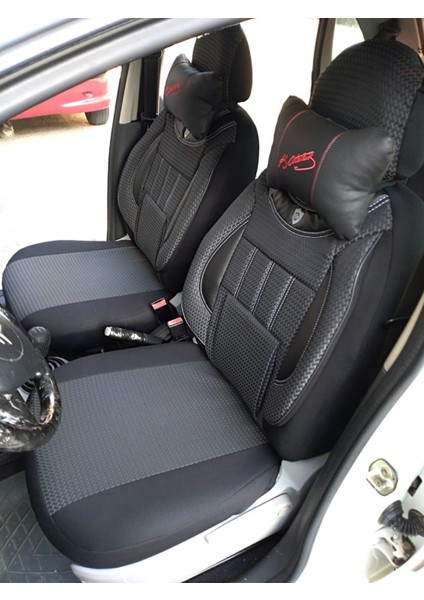 Fiat Palio Panelvan Uyumlu 1+1 Koltuk Kılıfı - Bej - Siyah