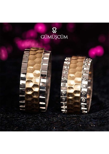 Zümrüt Gümüş Alyans Modeli Altın Kaplam Bay Alyans fiyatları