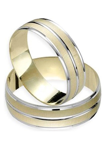 Loveme Gümüş Alyans Modeli Altın Kaplama Bayan Nişan Yüzüğü