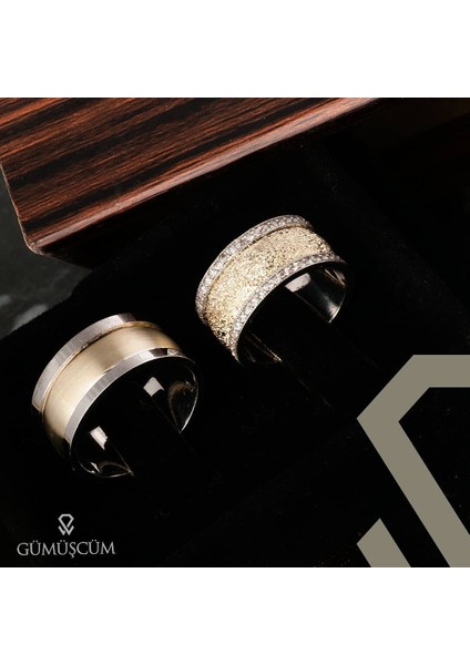 Simli Taşlı Altın Kaplama Bombeli Bayan Gümüş Alyans fiyatları