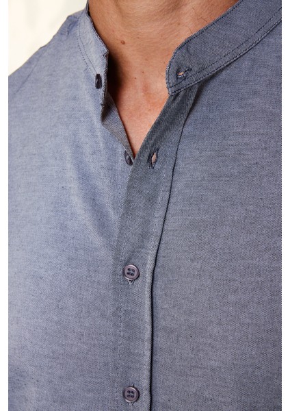 Slim Fit Hakim Yaka Düz Erkek Gömlek fırsatları