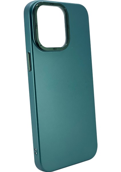 Apple iPhone 12 Pro Max Uyumlu Spray Metal Çerçeveli Deri Serisi Arka Koruma Kılıf