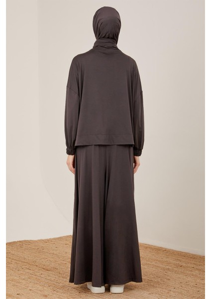 Oversize Bluzu Olan Füzo Taytlı Pantolon Etekli Spor Takım 23Y6607 Antrasit modelleri