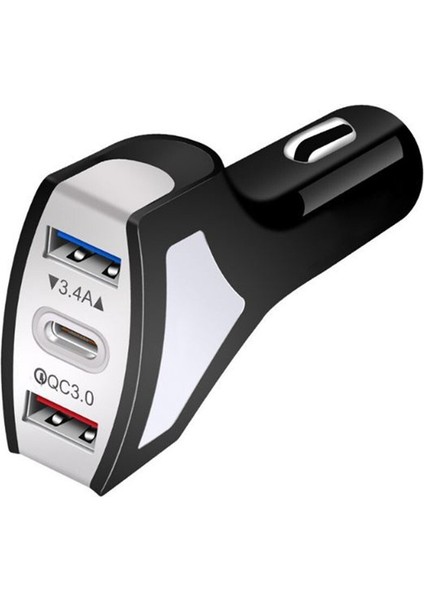 Araç Şarj Cihazı Qc3 0 Araç Şarj Cihazı Çift USB Hızlı Şarj Cihazı 30W Type-C Araç Şarj Cihazı (Yurt Dışından)