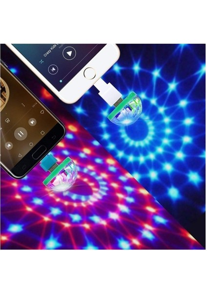 10 Sıcak Satış Altı Renkli Kristal Ampul Sihirli Top Küçük Renkli Işıklar Mini USB Sesle Etkinleştirilen LED Araba Kullanıcısı Açık (Yurt Dışından)