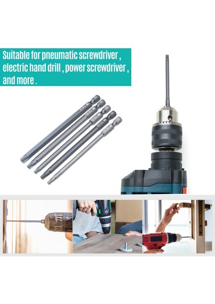 1/4 Altıgen Şaftlı Içi Boş Plummer Ucu Orta Delik Altı Yıldız Tornavida Ucu 50MM75MM100MM150MM (Yurt Dışından) fiyatları