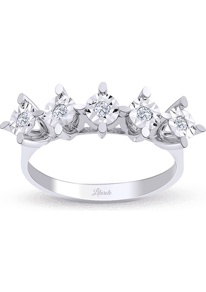 0.13 Ct Lazerli Beştaş Yüzük