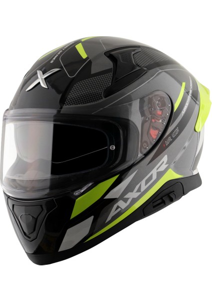 Apex Turbine Kask Athena Grey Neon Yellow Gloss - Pinlock Dahil fiyatları
