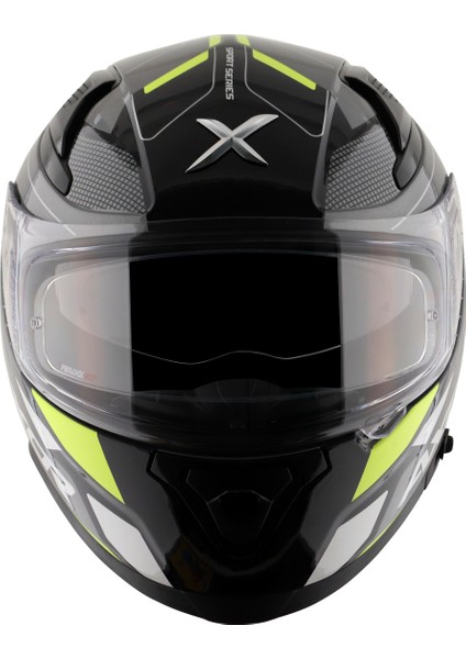 Apex Turbine Kask Athena Grey Neon Yellow Gloss - Pinlock Dahil modelleri