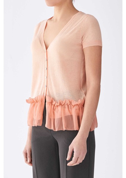 Kısa Kol Düğmeli Triko Şeftali Y1173106_124 modelleri