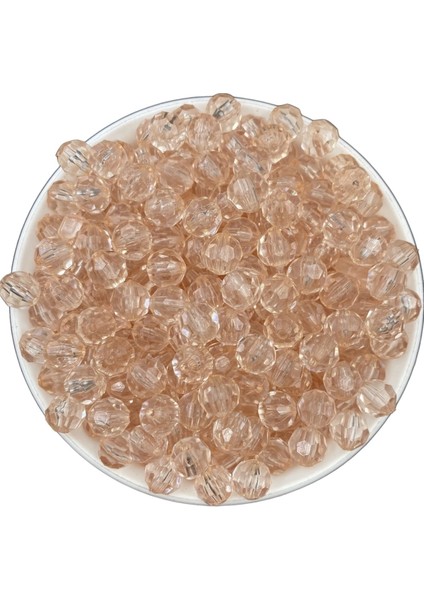 100GR 10MM Mercan / Somon Petek Model Akrilik Boncuk,takı,çanta Yapım Boncuğu (100GR,~210 Adet)