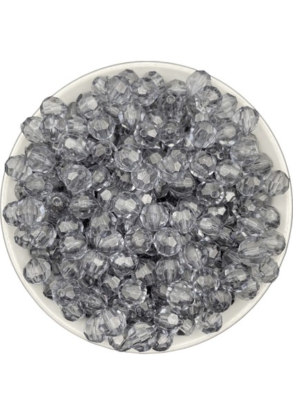 100GR 10MM Füme/gri/ Antrasit Petek Model Akrilik Boncuk,takı,çanta Yapım Boncuğu (100GR,~210 Adet)
