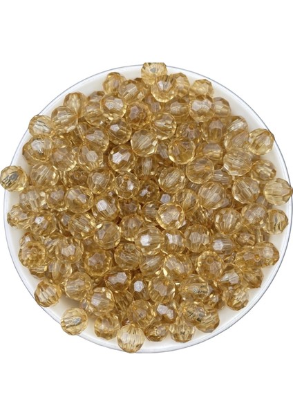 100GR 10MM Vizon / Açık Kahve Petek Model Akrilik Boncuk,takı,çanta Yapım Boncuğu (100GR,~210 Adet)