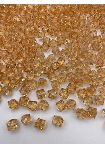 100GR 14MM Turuncu Renk Küp,kübik Akrilik Boncuk,takı ,çanta Boncuğu (100GR,~80ADET)