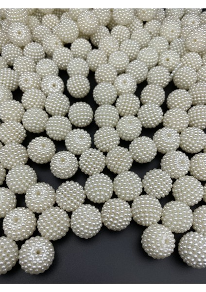 Parçalı BÖĞÜRTLEN,100GR 20MM Krem Renk Parçalı Böğürtlen Inci Boncuk,çanta Yapım Boncuğu (~43 Adet) modelleri