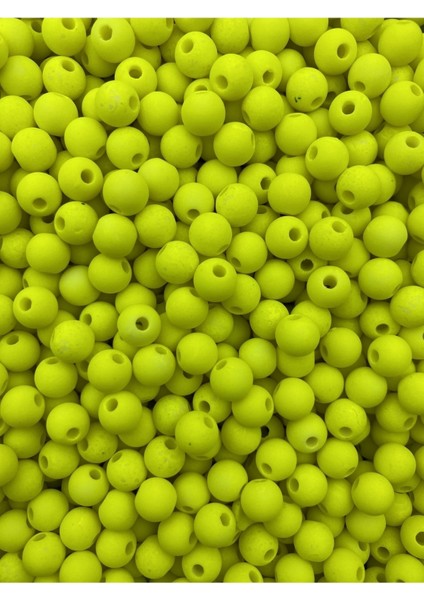 Neon Boncuk, 50GR 8mm Sarı Renk Mat Neon Fosforlu Boncuk,takı Yapım Çanta Boncuğu ( ~210 Adet) fiyatları